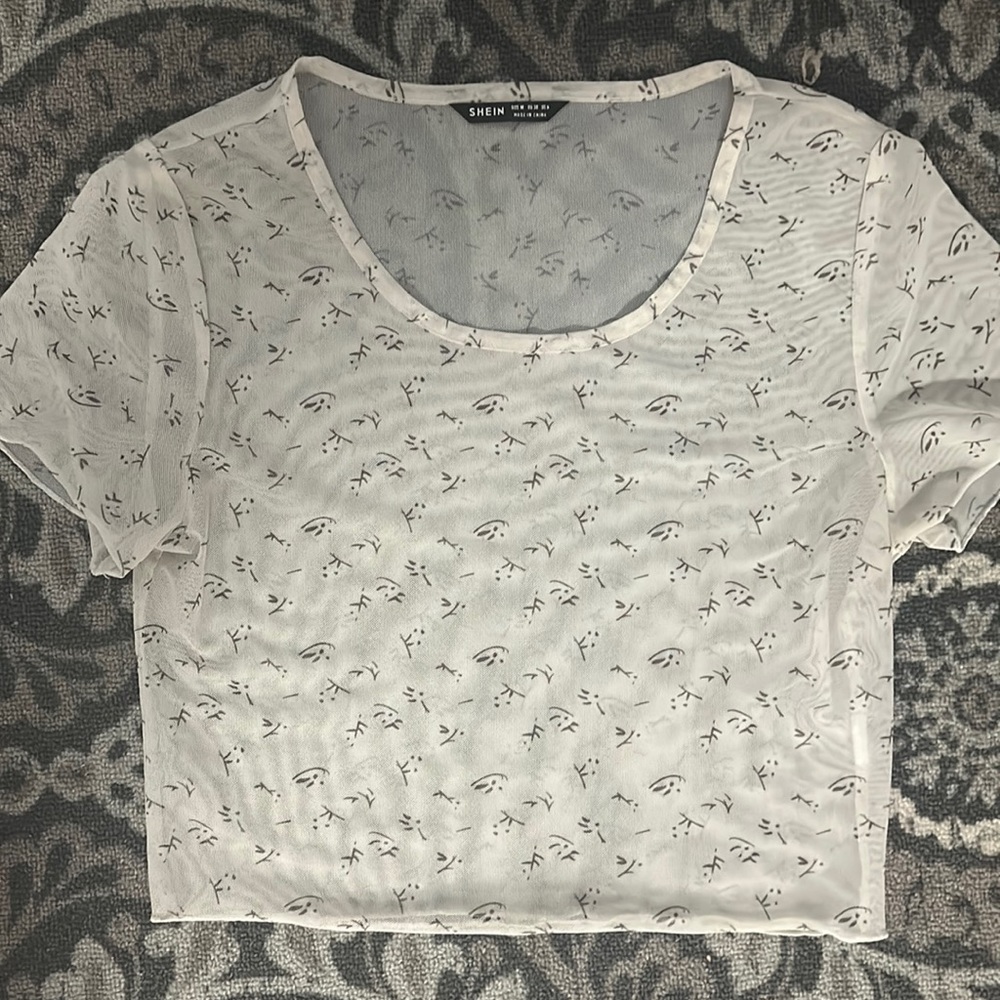 Sheer White Crop Top (S)